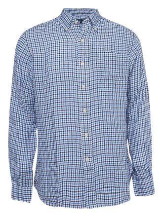 Ralph Lauren Pre-owned linnen overhemd met gingham ruit - Blauw