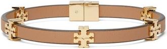 Tory Burch Icon Bio Bracelet in Tory Gold/classic Chestnut at Nordstrom, Size Small/medium