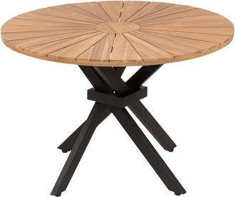 Beliani Mesa de jard&iacute;n 110 cm 110 cm Madera de acacia Marr&oacute;n