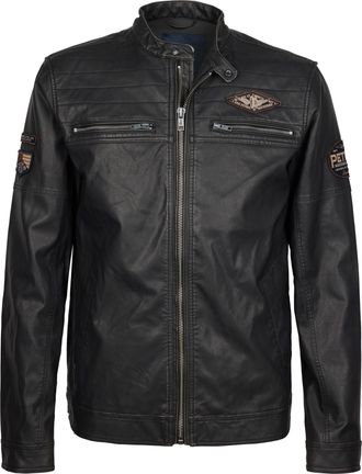 Petrol Industries Heren PU Bikerjack Seafront - Zwart