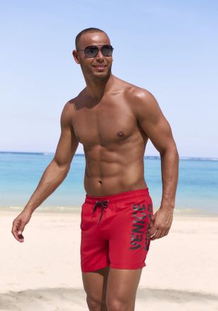Venice Beach Badeshorts VENICE BEACH, Herren, Gr. XXL (58/60), N-Gr, rot, Microfaser, Microfaser, Polyester, unifarben, Badehosen Badeshorts, mit Innenslip, mit In