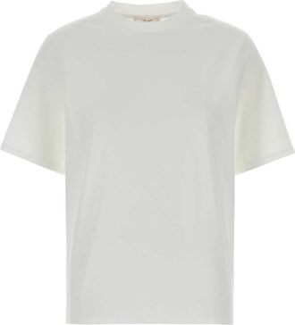 The Row White Solid Crew Neck T-Shirt