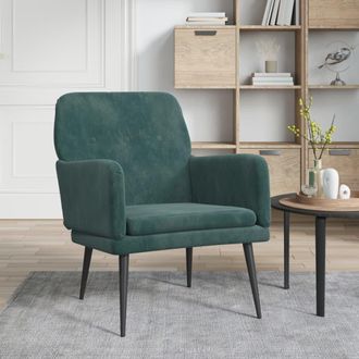 vidaXL Sill&oacute;n De Terciopelo Verde Oscuro 62x79x79 Cm Vidaxl