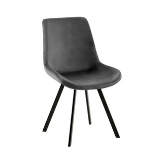 Clp Silla de comedor con asiento de Terciopelo Gris oscuro