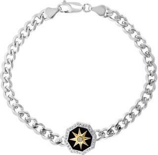 Effy White Sapphire Pav&eacute; & Onyx Bracelet in Black at Nordstrom Rack, Size 8.5