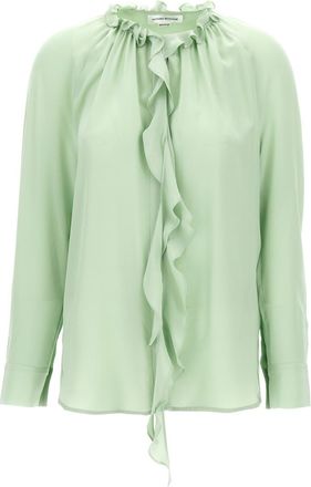 Victoria Beckham Green Ruffle blouse