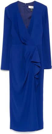 Nissa Abito midi in cr&ecirc;pe con scollo a V - Blu
