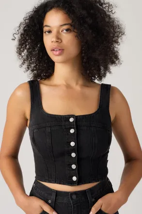 Levi's Audra Seamed Top - Mujer - XS - Negro / Capturing Moments