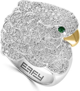 Effy 18K White & Yellow Gold Diamond Tsavorite Bird Ring in 18K Gold at Nordstrom, Size 7