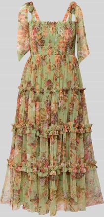 Lace & Beads Cocktailkleid im Stufen-Look in Gruen, Gr&ouml;&szlig;e XXL