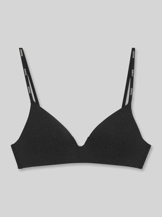 HUGO BOSS BH mit Allover-Muster Modell SHADOW BRALETTE im Leo-Print in Black, Gr&ouml;&szlig;e XL
