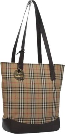 Burberry Pre-owned Tote Bags, female, Beige, Size: ONE SIZE Pre-owned Canvas Tote Bag