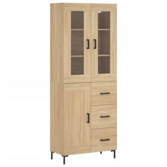 Berkfield Home Highboard Sonoma Oak 69.5x34x180 cm Engineered Wood in Light Brown