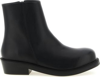 S&eacute;fr Black Calfskin Ankle Mens Boots