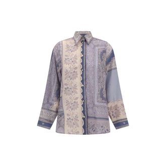 Zimmermann Purple Cotton Pattern Womens Shirt