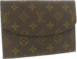 Louis Vuitton Pre-owned Wallets, female, Brown, Size: ONE SIZE Pre-owned Canvas Clutch