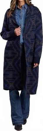Stetson Southwestern Duster Sweater In Blue