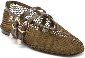 Steve Madden Lissa Mesh Mary Jane Flat in Olive Multi at Nordstrom Rack, Size 6.5