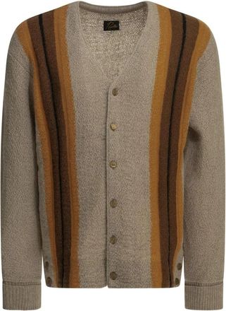 Needles Gestreepte Vest - Heren - Vesten - Beige - L - Wol - Truien & Vesten