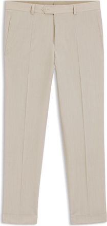 BOSS Tapered-fit trousers in wool-blend seersucker
