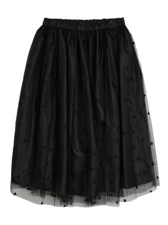 Comme Des Gar&ccedil;ons flower-embellishment skirt - Black