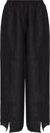 Poss&eacute; Alfie Linnen Broek - Dames - Wijde Broeken - Zwart - S - Linnen - Broeken