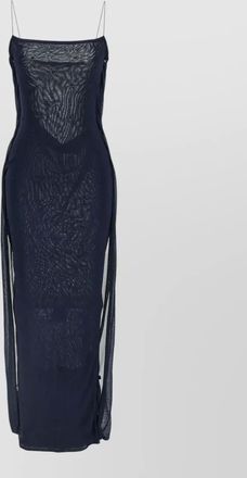 Jacquemus knit plumetis midi dress draped slit