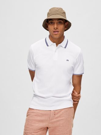 Selected Poloshirt SELECTED SLHDANTE SPORT SS POLO NOOS, Herren, Gr. S, weiss (hellwei&szlig;), Single Jersey, Obermaterial: 100% Baumwolle, regular fit, kontrastfar