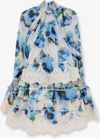 Zimmermann Womens Mini Dress Alchemy Blue Linen