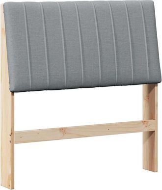 vidaXL Cabecero Tapizado Gris Claro 90 Cm Madera De Pino Macizo Vidaxl