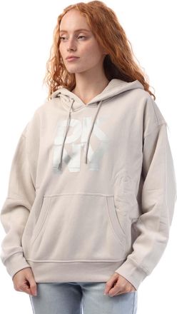DKNY Dames DKNY Foil Logo Hoody met Zak in Off White