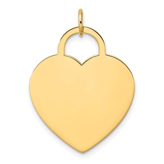 Diamond2Deal 14k Yellow Gold Polished Heart Shaped Disc Pendant