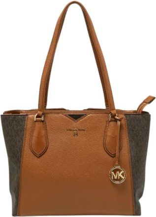 Michael Kors Tweedehands leren schoudertassen - Dames - Vintage Shopper - Bruin - ONE Size - Vintage