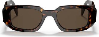 Prada 0pr 17ws Rectangular Tortoiseshell Sunglasses