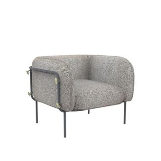 MondoViro Sill&oacute;n acolchado de tela gris 95x87 cm 74h