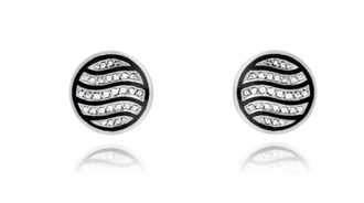 Bespoke White Gold Diamond & Enamel Cufflinks