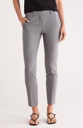 Theory Trestra Wool Taper Leg Pants in Pearl Grey Melange at Nordstrom Rack, Size 10