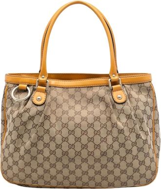 Gucci Pre-owned Handbags, female, Brown, Size: ONE SIZE Pre-owned Structured Tote Bag