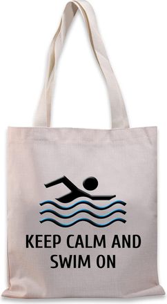 Generic Swimming Tote Bags For Women Pool Lover Swimmer Gift Keep Calm And Swim On Swim Team Gift (Calm swim TG)