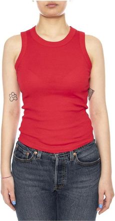 Thinking Mu Clavel Tank Top - Dames - Tops zonder mouwen - Rood - L - Katoen - Tops