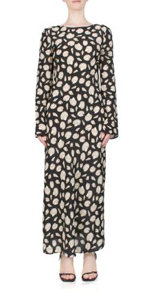 Ciao Lucia Gaia Long Sleeve Midi Dress In Shell