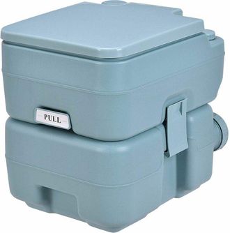 Costway Costway - 20L Toilette Portatile, Toilette da Esterno per Campeggio Viaggio, con Serbatoio dellAcqua di Scarico Estraibile, 36x42x43 cm, Grigio