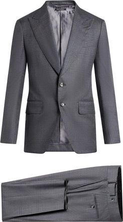 Tom Ford silk blend single breasted suit - men - Silk/Cupro/Cotton/Virgin Wool/Viscose/Modal - 52 - Grey