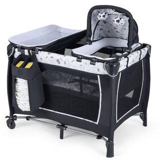 Costway Costway Foldable Pack &Play Portable Baby Playard w/Rocking Bassinet&Music Box