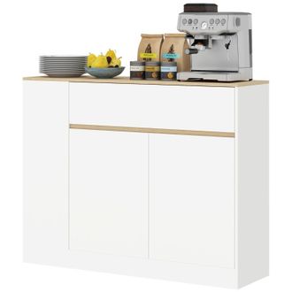 STILVORA Aparador Con 2 Puertas, 1 Caj&oacute;n Compartimentado Y Estante Ajustable, Para Cocina O Comedor, 105&times;30&times;81.5 Cm
