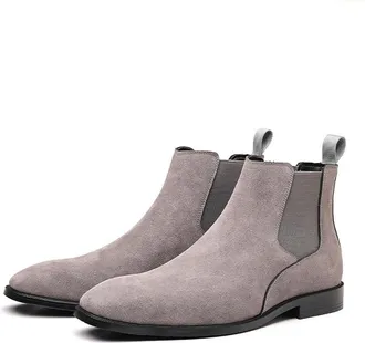 Generic Mens Chelsea Boots Faux Suede Casual Dress Boots for Men Slip-On Ankle Boots Stylish Comfortable PU Leather Shoes for Business, Work, Party, or Daily 