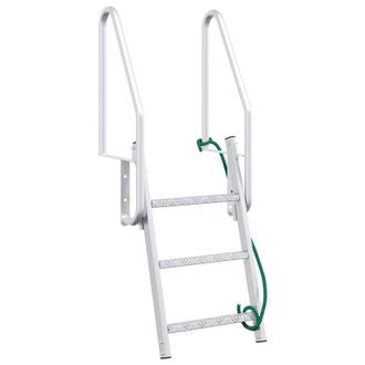 vidaXL Escalera De Muelle De 3 Pasos Plateado 58 X 77 X 144 Cm Vidaxl
