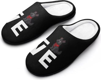 Generic I Love Scottie Dog Funny Mens Cotton Slippers Shoes Novelty Soft Non-Slip Sole Home Shoe