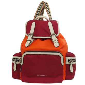 Burberry Orange Red Color Nylon Backpack (Pre-Owned)
