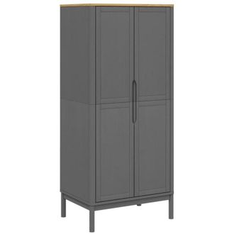 vidaXL Armario Floro Madera Maciza De Pino Gris 77x53x171 Cm Vidaxl